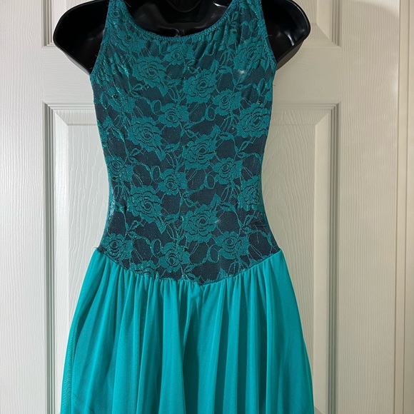 Curtain Call Costumes - Dance Costume ~ Teal Colored ~ Lyrical - Picture 3 of 10